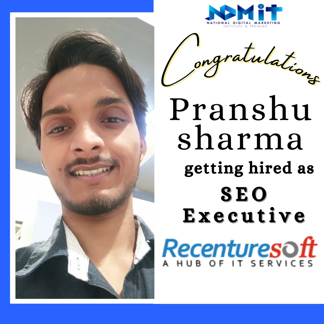 ndmit12's tweet photo. Congratulations, Pranshu on getting placed.
Wanna know how?
NDMIT can help!
Join Free Live Seminar
Telephone๐๐๐ฅ๐ฅ ๐ฎ๐ฌ ๐๐๐ +91 8354045223
Registration Open
Visit our website- https://t.co/wSE7zIrUFS
#ndmitfamily #ndmitplacements #digitalmarketingplacements https://t.co/meNMlGonz9