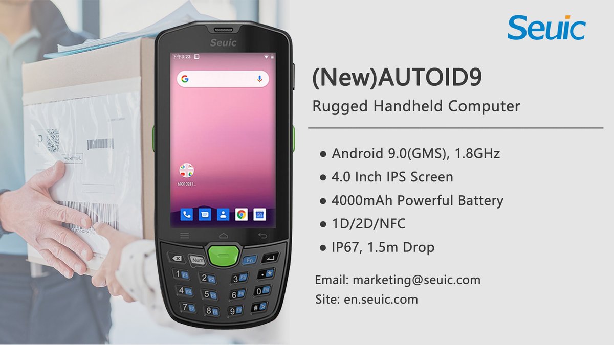 SEUIC_AUTOID's tweet photo. (New)AUTOID9 is designed for single hand operation, the user-friendly and robust Android terminal is well known for its versatility and stable performance, it is also very light and suitable for various situation.
#Seuic #mobilecomputer #barcodescanner
https://t.co/hlPQzUVUYS https://t.co/8d78zXDZi9