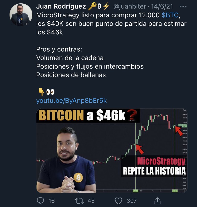 marcorivas81's tweet photo. @jonathanortiz90 @juanbiter Bitcoin a 46k de la mano de microStrategy?. No necesito conocer a “este hombre”. La corrección de BTC no ha terminado, en los 25K nos vemos… 😜, estudie y no dependa de un youtuber para comprar o vender en el mercado… https://t.co/Fwt1GY0mMb