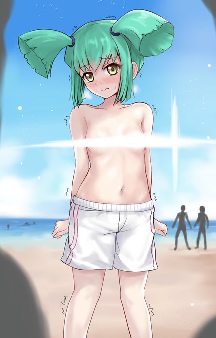 skeb納品しました。遊戯王5D`s,龍可の男水着チャレンジ。髪型で即バレバレなので一応差分も…(修正なしはskeb内)好きなシチュで前から描きたかったけれど、健全垢じゃどうしても成立しなそうなシチュだったのでこの機会に描けて嬉しかったです。 #Skeb 