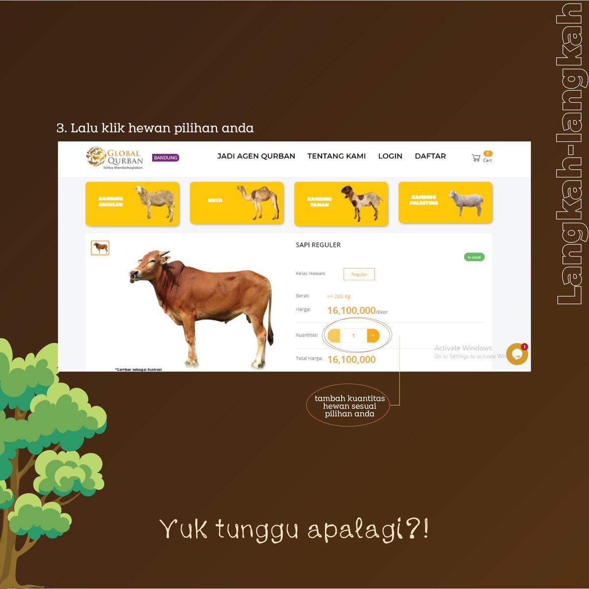 ACT_JaBar's tweet photo. Untuk kamu yang masih bingung mau tunaikan ibadah qurban di mana? Langsung aja yuk cek ke https://t.co/XQ9IhfkMwf Ya!! https://t.co/Vnf7q2zpTp