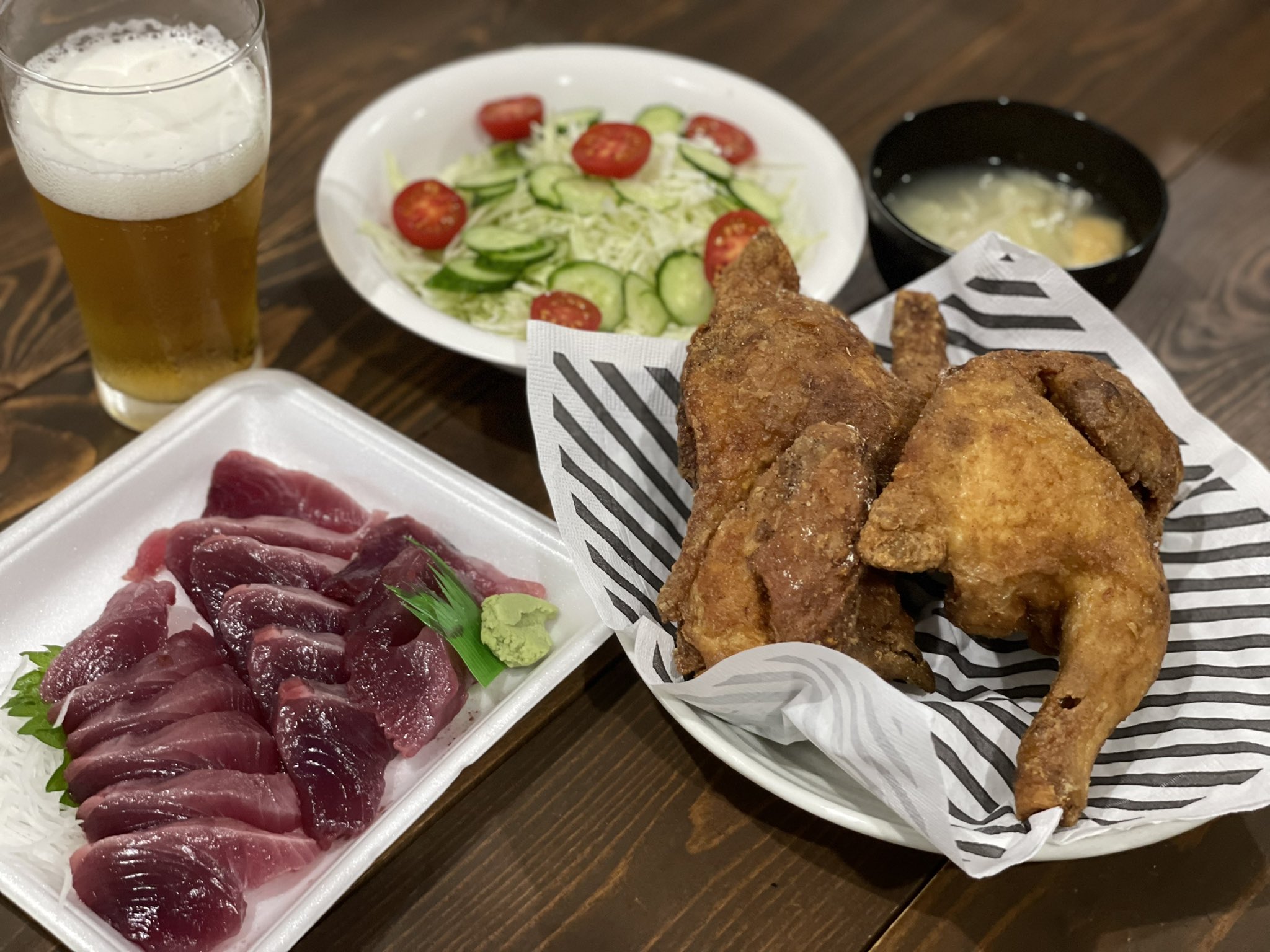 竹下 卓児 フラワーショップタケシタ 田辺市お花屋さん お店のブログにアップした上秋津の3店のコラボ 晩酌に 晩ご飯に オススメですよ Vショップ上秋津店 さん Dish さん フレッシュはつやま さん 田辺市テイクアウト 田辺市グルメ T