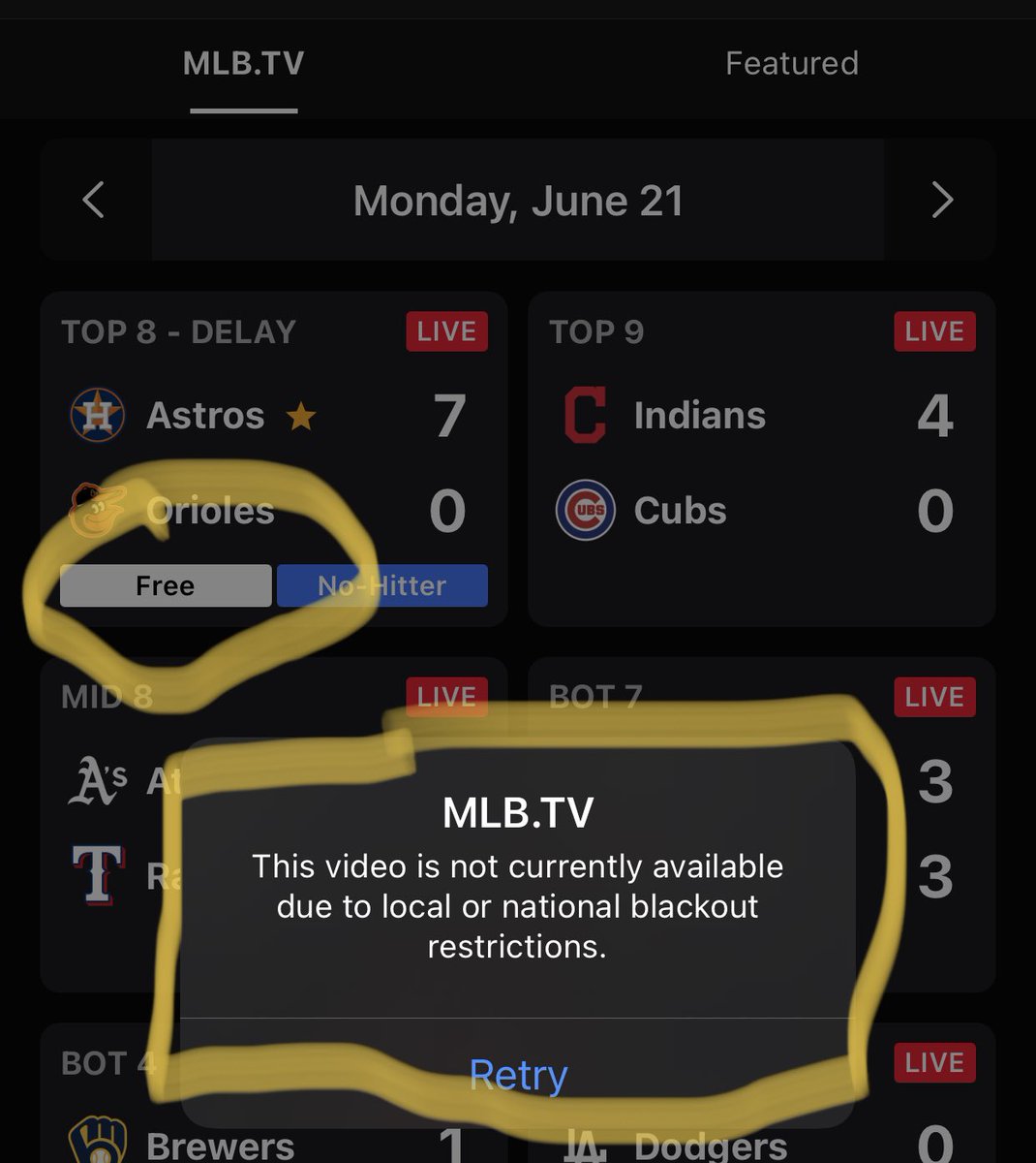 Mr_Beasley7's tweet image. ⁦@MLB⁩ ⁦@MLBTV⁩ please explain this to me.  And I pay for MLB.tv #blackout  #houstonproblems