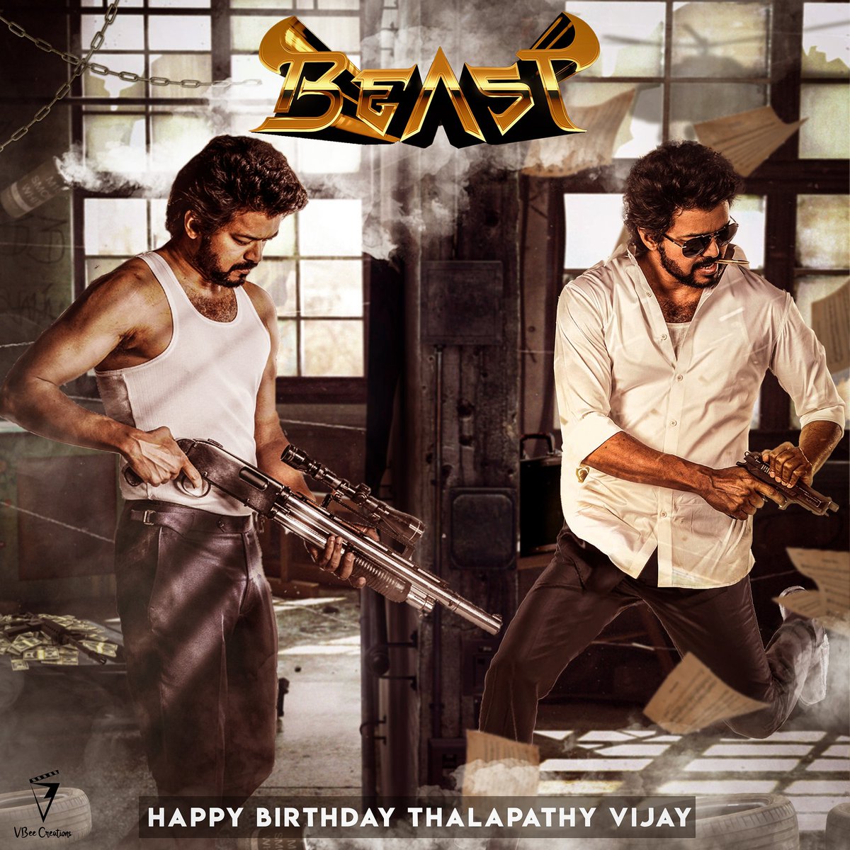 Wishing the #BEAST  #ThalapathyVijay a very Happy Birthday!
Here is #FanMadeposter
#HBDThalapathyVijay #HappyBirthdayThalapathyVijay #HBDThalapathy
<a href="/actorvijay/">Vijay</a> <a href="/Nelsondilpkumar/">Nelson Dilipkumar</a> <a href="/anirudhofficial/">Anirudh Ravichander</a> <a href="/hegdepooja/">Pooja Hegde</a> 

#BeastSecondLook
#BEASTFirstLook
#BeastMode 
#vijaythalapathy