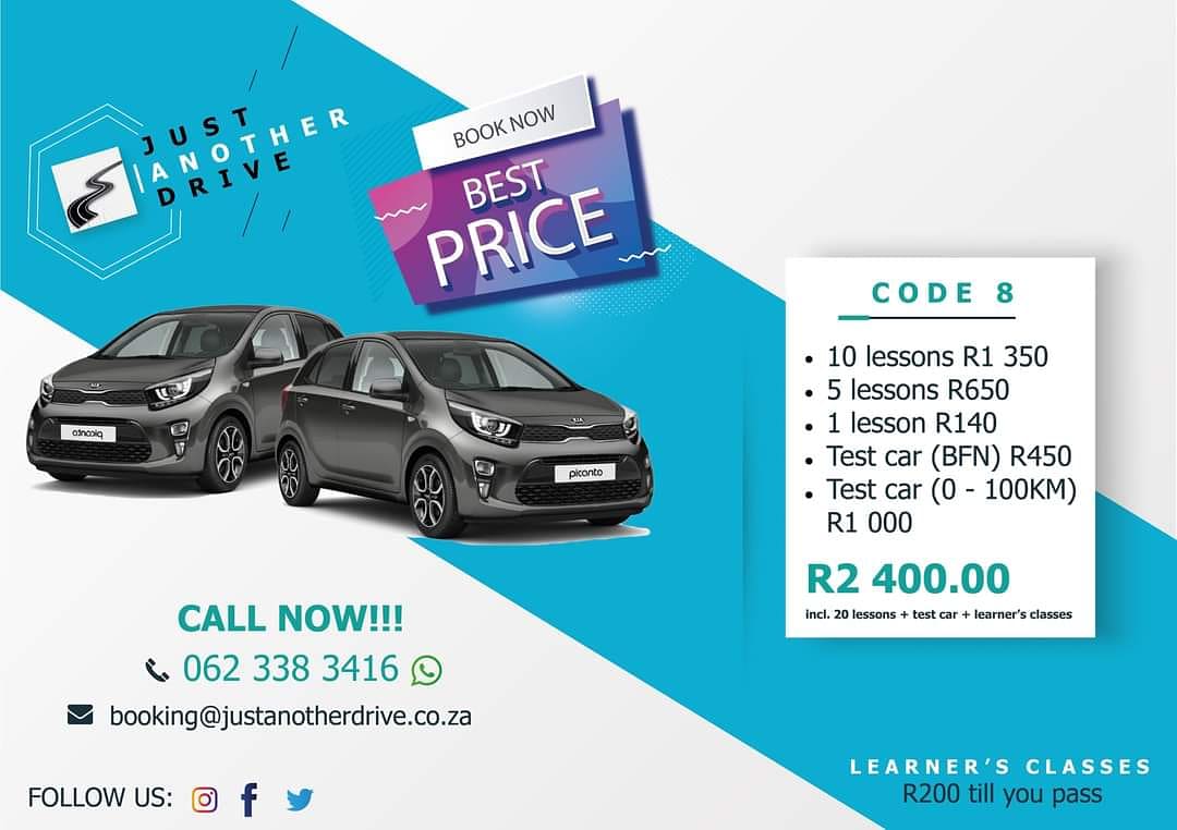 another_drive's tweet photo. π’BLOEMFONTEIN STAND UP
#Just_Another_Drive is now open
For only π΅R140 per one hour lesson
Our learners classes π΅R200 till you pass.
π±062 338 3416
π§ booking@justanotherdrive.co.za
#DJSBU #SkeemSaam #BloemTwitter #BLOEM https://t.co/LazulqeAhk