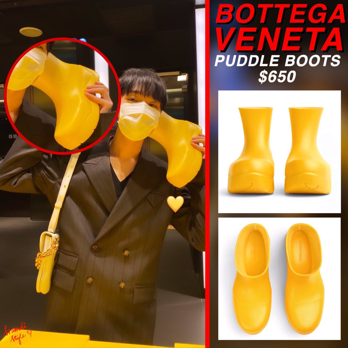 Ssamdi_Style's tweet photo. BOTTEGA VENETA
puddle boots (yellow)
—$650

#정기석 #사이먼도미닉  #SimonDominic  #Ssamdi #ssamdifashion #fashion #aomg #darkroom #bottegaveneta https://t.co/ptlhqkk2kL
