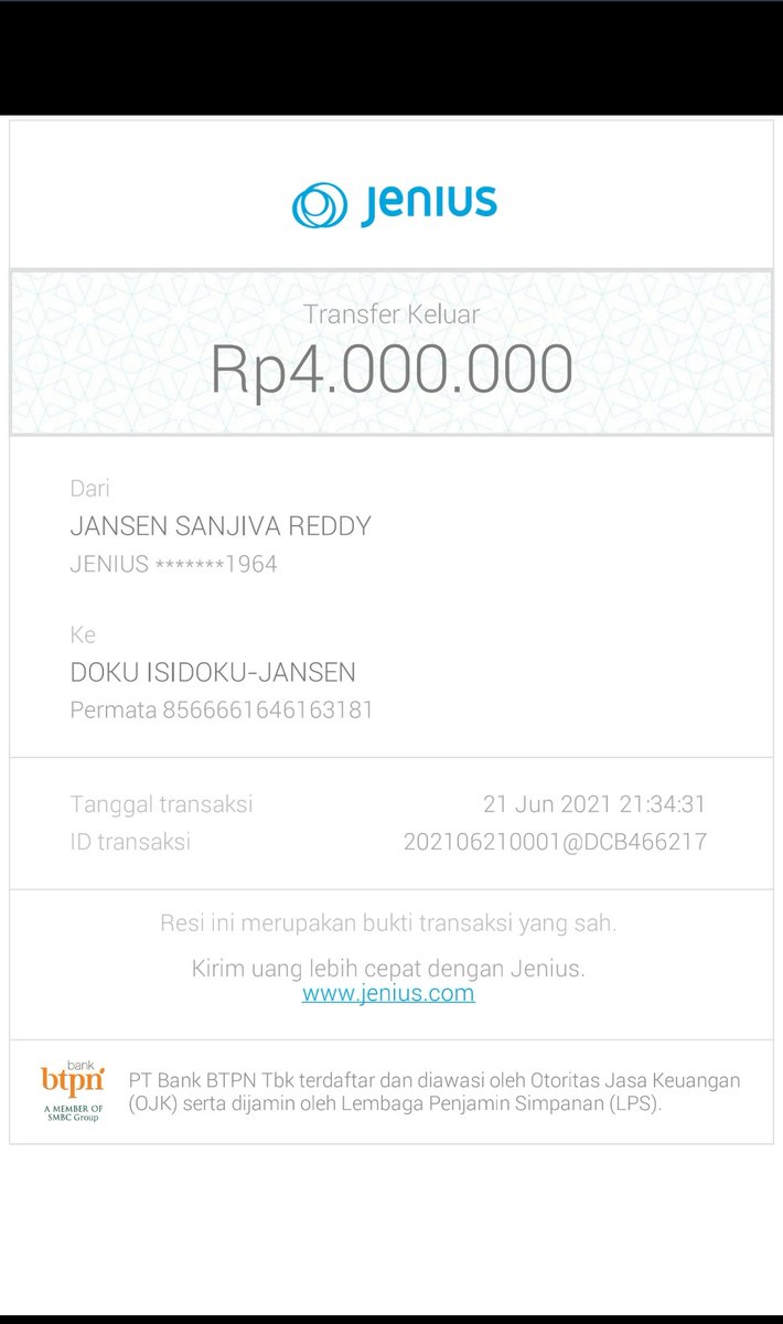 Kingjsr2's tweet photo. @DOKUid OTOMATIS APA BALIK IN UANGKU 4JT. DARI KEMARIN TOP UP UDAH MASUK TAPI GAK ADA KEJELASAN https://t.co/Oy6iwVlDJu