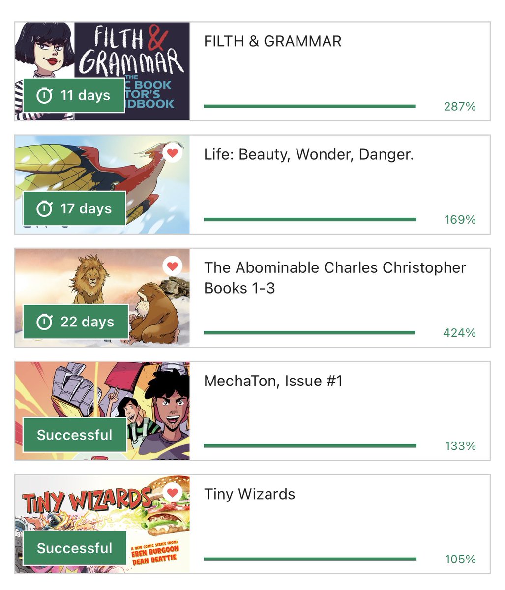 EmpiresComics's tweet photo. Show us yours, we’ll show you ours: our last 5 backed projects. #KickstartThis! https://t.co/sle2PiA6Xb