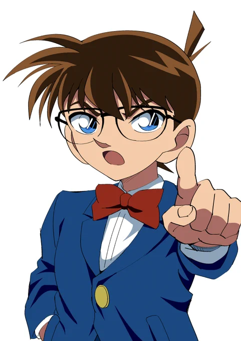 資料をよく見ないでコナン君を描いたら偽物っぽくなった 