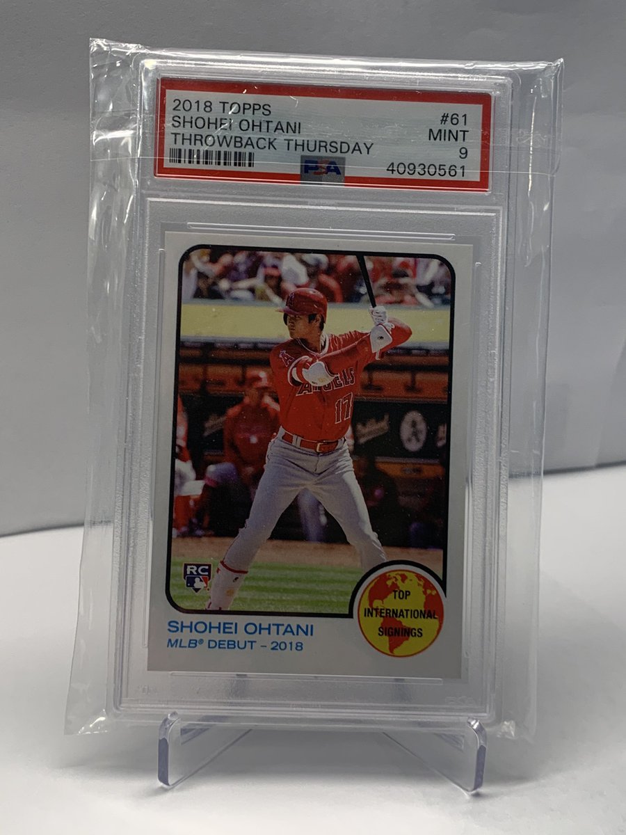 cardboardstack's tweet image. Ohtani PSA 9 RC Topps Throwback Thursday 
$30

@sports_sell @Hobby_Connect @HobbyConnector
