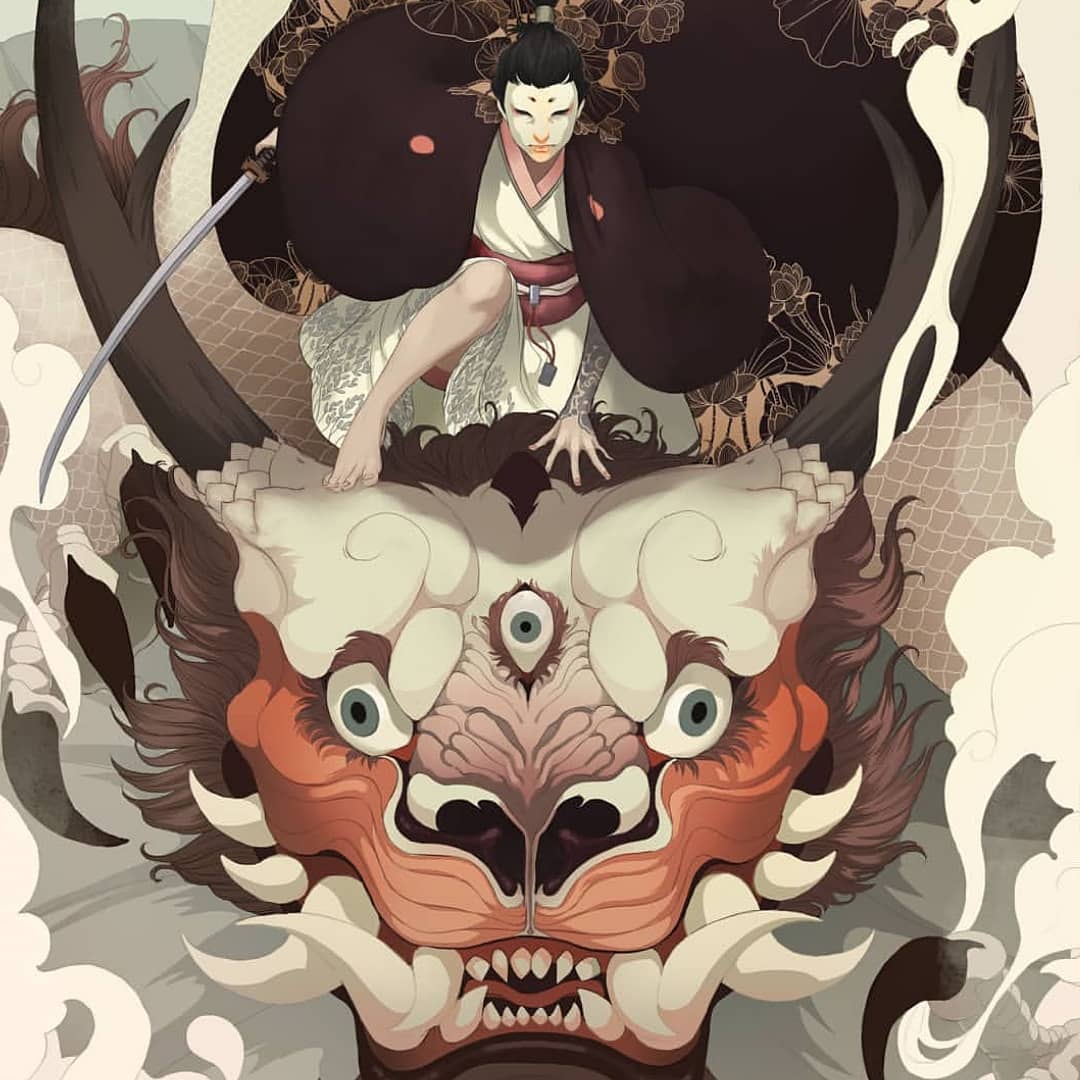 rushchat_ai's tweet photo. Arts by @monafinden
Follow @monafinden for original paintings.
.
.
.
.
.
.
.
.
.
.
.
#snakeskeleton #sukajanjacket #katana #characterillustration #illustration #samurai #sword #dualswords #oni #ogre #japanese #wolf #kimono #digitalart #yokai#netease #onmyojigame #gameart https://t.co/FRB9C00m0o
