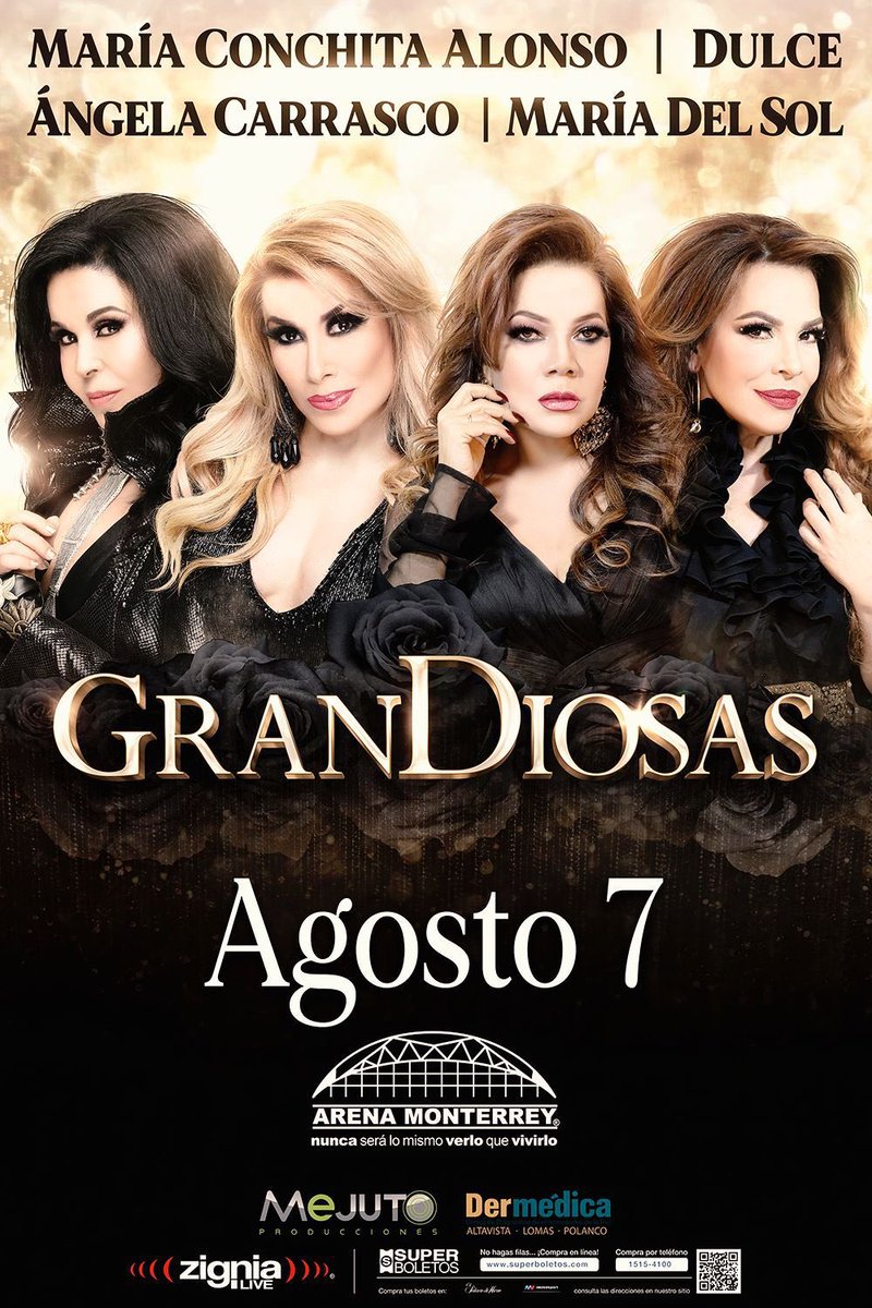 hugomejuto's tweet photo. Este 7 de Agosto, con las medidas propias de la Reactivación #GranDiosas llega a la @ArenaMtyOficial 

@MariaConchita_A @LaCantanteDulce @carrascoangela1 @maria_del_sol 

Boletos ya a la venta en Taquillas y @SuperboletosMx -> https://t.co/6NhsaQl1kP https://t.co/uMYtUzIm0l