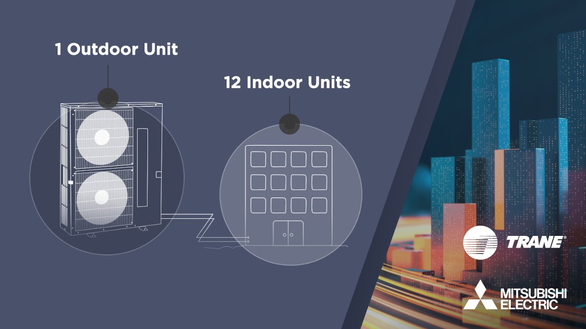 Our heat pumps can heat or cool up to 12 individual zones while delivering operational cost savings and long-term performance. Ideal for light commercial or large residential applications. Learn more: bit.ly/3viNXkE