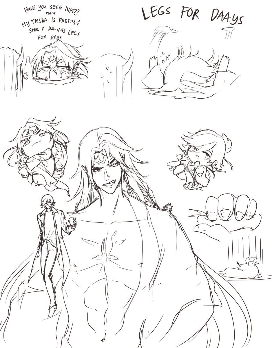 inbetween commission sketches of Asura and Taishakuten 