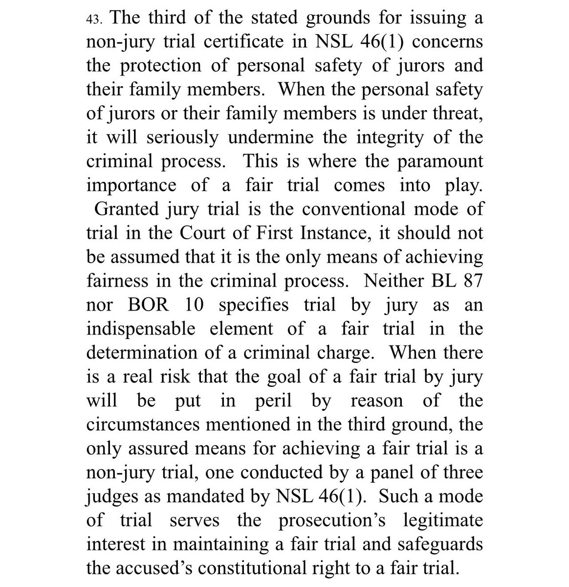 hkchrislau's tweet image. The appeal court has ruled that jury trial should not be seen as the only way to achieve fairness in a criminal process