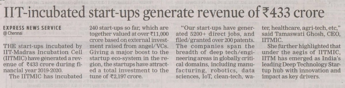 Footprint Global Communications (@fgctweets) on Twitter photo #IITMadras-incubated #startups generate revenue of Rs433 crore
<a href="/IITMIC/">IIT Madras Incubation Cell</a> <a href="/iitmadras/">IIT Madras</a> <a href="/startupindia/">Startup India</a> <a href="/EduMinOfIndia/">Ministry of Education</a>
<a href="/tamaswati/">Tamaswati Ghosh</a> <a href="/NewIndianXpress/">The New Indian Express</a> #IITMadras-incubated #startups generate revenue of Rs433 crore
<a href="/IITMIC/">IIT Madras Incubation Cell</a> <a href="/iitmadras/">IIT Madras</a> <a href="/startupindia/">Startup India</a> <a href="/EduMinOfIndia/">Ministry of Education</a>
<a href="/tamaswati/">Tamaswati Ghosh</a> <a href="/NewIndianXpress/">The New Indian Express</a>