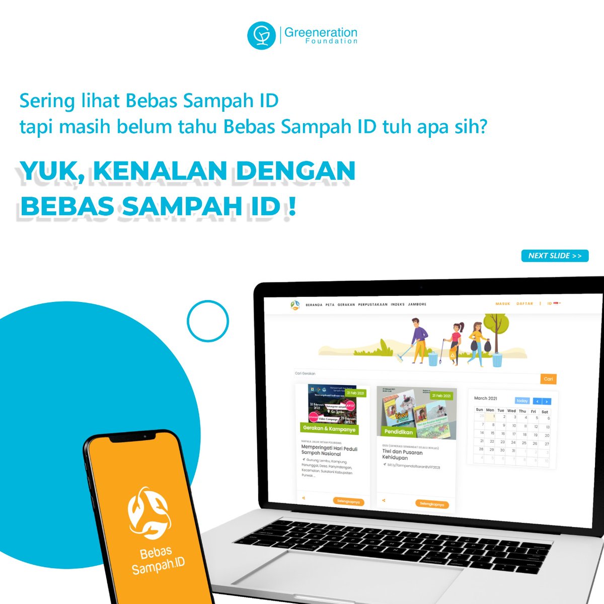 greenerationid's tweet image. Yuk, kenalan lagi dengan Bebas Sampah ID!
Salah satu platform di Greeneration Foundation.

#IndonesiaBebasSampah
#BebasSampahID
#ProgramGF
#Dari2021untuk2025
#ZeroWaste
#MulaiDariGenggamanmu