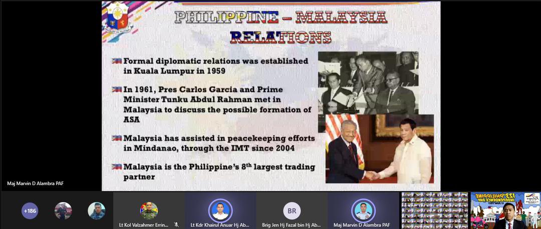 MAFSC_'s tweet photo. 22.06.2021. MAFSC 123rd Philippines Independence Day Celebration Conducted via MS TEAM attended by all MAFSC members including the Commandant, FM/DS and all CP. The MAFSC wishes Happy 123rd Independence Day to the Philippines.#Puspahanas #Mafsc #123rdPhilippineIndependenceDay https://t.co/jn3M2nhicZ