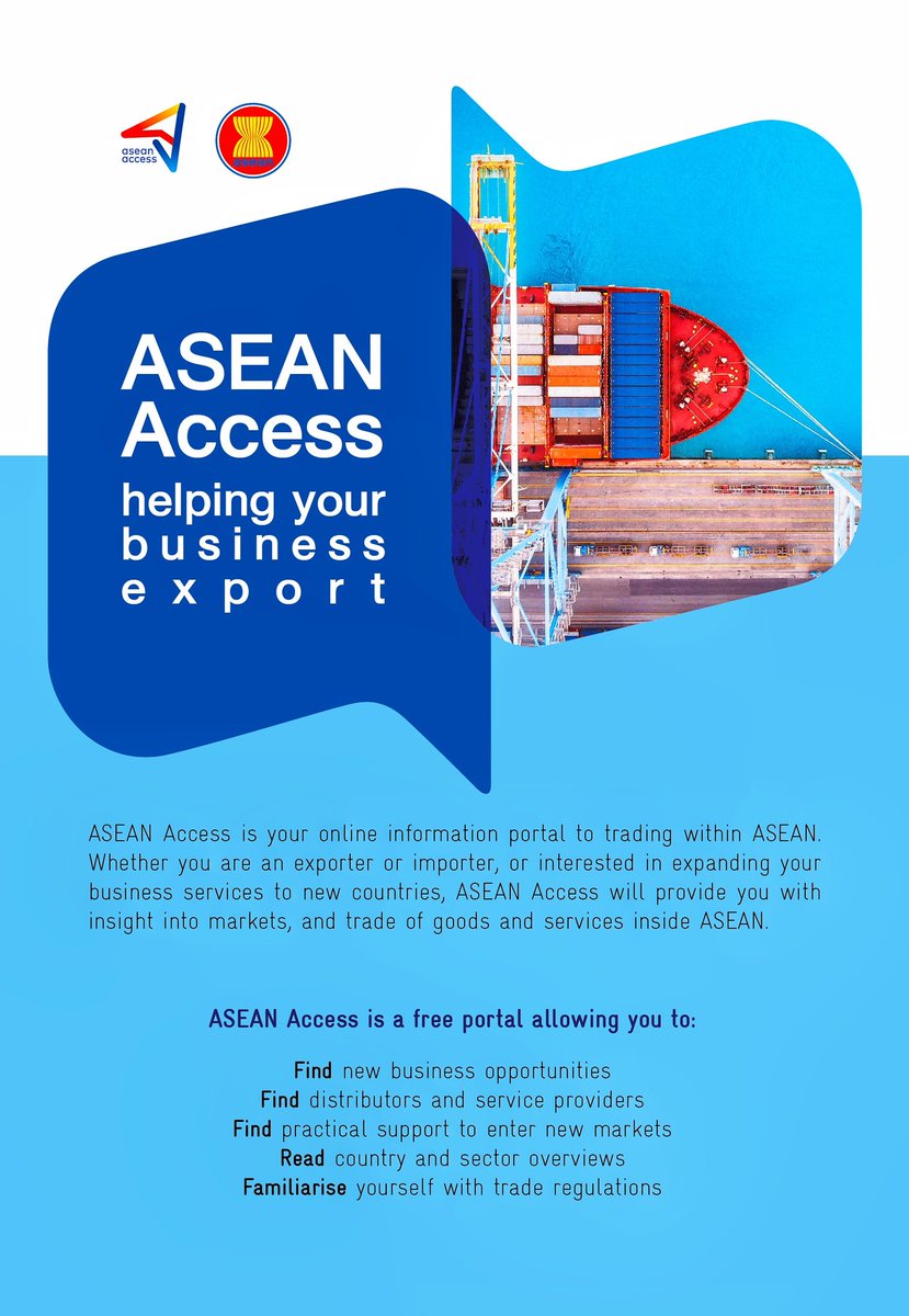 KUSKOPMalaysia's tweet photo. Portal ASEAN Access dilancarkan secara rasmi pada 16 Jun 2021 dan merupakan platform dalam talian yang komprehensif menyokong pengantarabangsaan PKS di ASEAN. Info lanjut di https://t.co/c0yC2cRNmV & video promo: https://t.co/5j9Md7zkNJ
#ASEAN_Access #ASEANSMEs #tradeinASEAN https://t.co/Eqd3BSxNK5