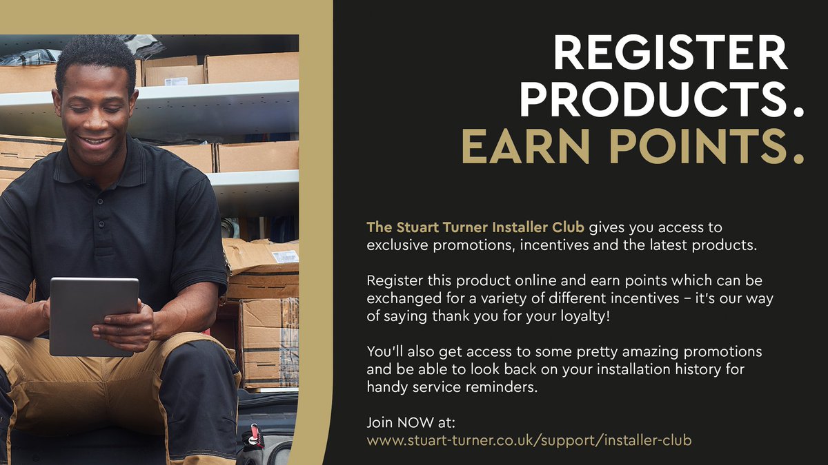 Did you know you can earn points every time you use a Stuart Turner product? Head over to the Stuart Turner website to sign up in minutes today! And don’t forget, we host FREE weekly webinars that you can join in on through our website. 
Installer Club 

#POWERINGWATER