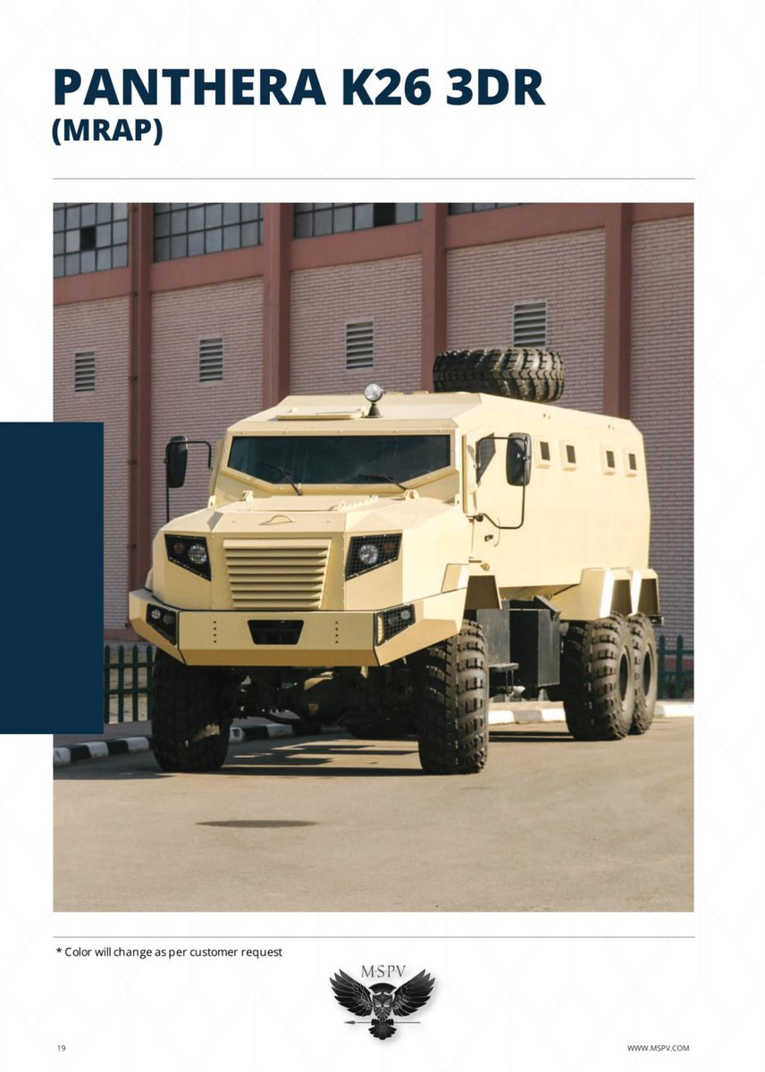 MSPVINDIA's tweet photo. MSPV Mine Resistant Ambush Protected MRAP Vehicles India
Protection Level:- B6/ B7/ Stanag-2 / Stanag-2 ballistic with Stanag-4 blast
Contact us at +91 8796090783(WhatsApp)+971 55 608 9277 bhushan@mspv.in visit https://t.co/hSjizOmEtx  
#MRAPVehiclesIndia #MRAPVehicleIndia #MRAP https://t.co/o9bOA4Agdc