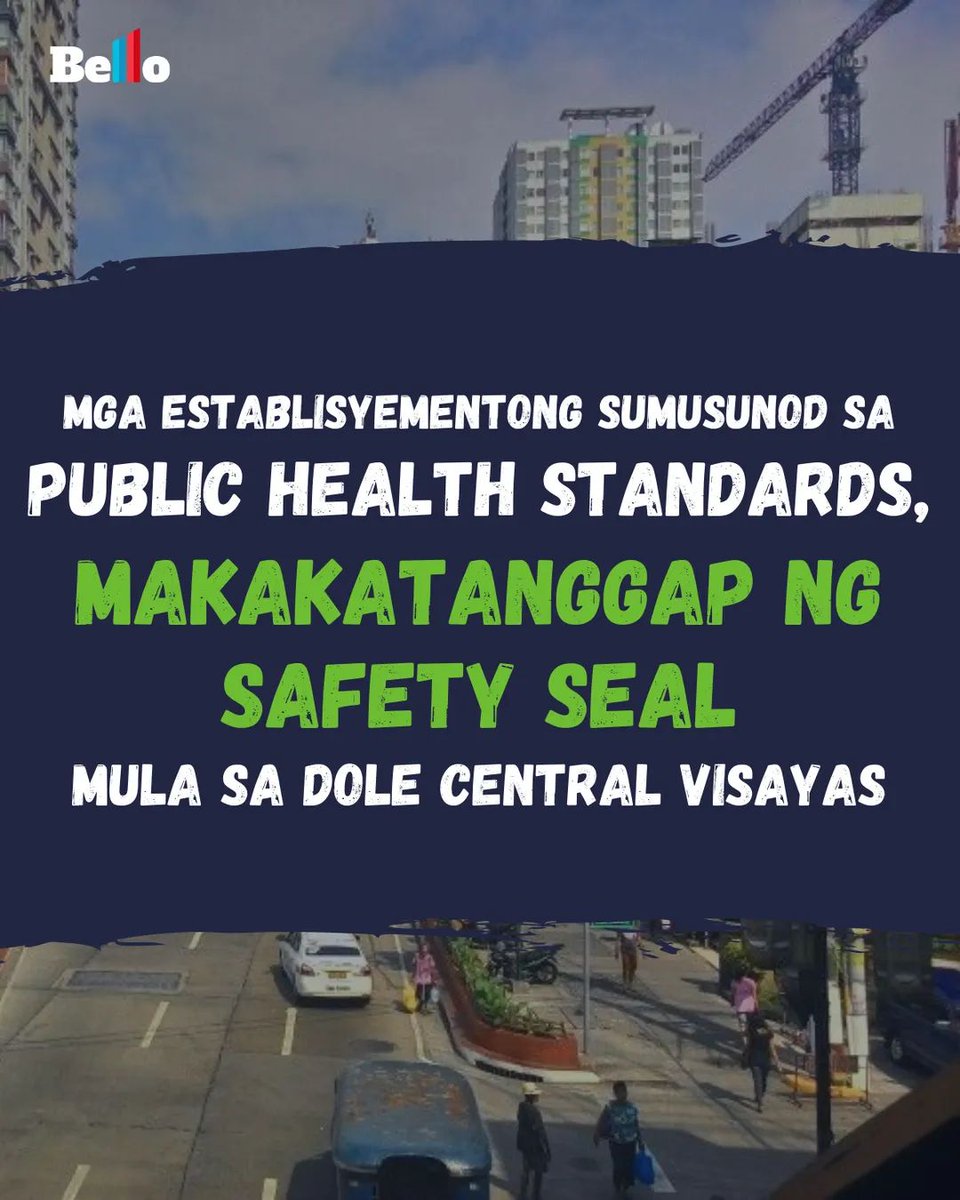 bebotbelloph's tweet photo. Sa mga private sectors sa Central Visayas, sundin natin ang minimum public health standards para kayo ay mabigyan ng libreng safety seal. Siguraduhing may regular disinfection, contact tracing system, at proper ventilation ang inyong mga establisyemento.

#MaySilBe
#BelloAtWork https://t.co/ujrClGYSi2