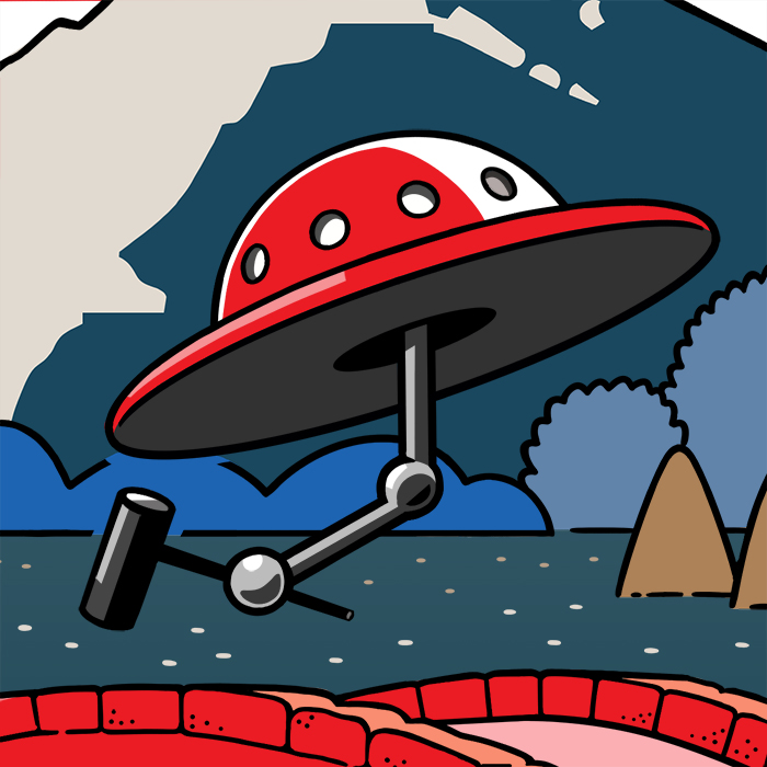 Work 毎号ことわざをちょっと捻くれた絵にしてます 7月号は石橋を Studio Takeumaのイラスト