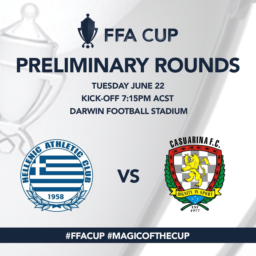 Tonight we will find out our #FFACup Round of 32 entrant from <a href="/FootballNT/">Football Northern Territory</a>! 

Will it be <a href="/hellenicac/">HellenicAthleticClub</a> or Casuarina FC? 

#MagicOfTheCup