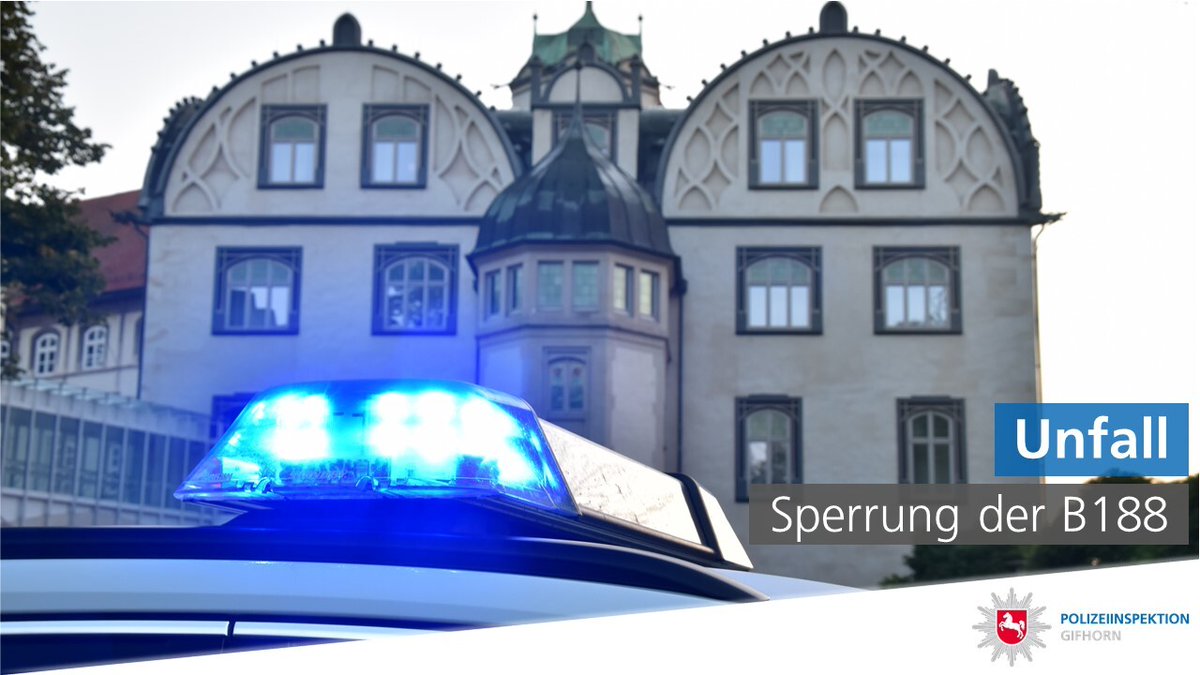 Polizei_GF's tweet photo. Auf der #B188 kam es zwischen #Gifhorn und #Meinersen zu einem Verkehrsunfall. Die Strecke ist zwischen der Abfahrt nach Gilde und dem Leiferder Kreisel gesperrt. 🚧 Wir sind vor Ort und leiten den Verkehr um. Sobald die Strecke wieder frei ist melden wir uns.
*nc https://t.co/5zdsusqshl