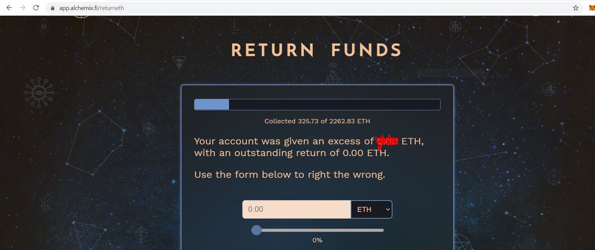 I returned my free ETH from <a href="/AlchemixFi/">Alchemix</a> for a few reasons:
1. I like the platform and want to support it
2. It felt like the right thing to do
3. I recently sold some Bored Apes for nearly the same amount
4. I actually believe I'll make MORE profit this way, from future airdrops
