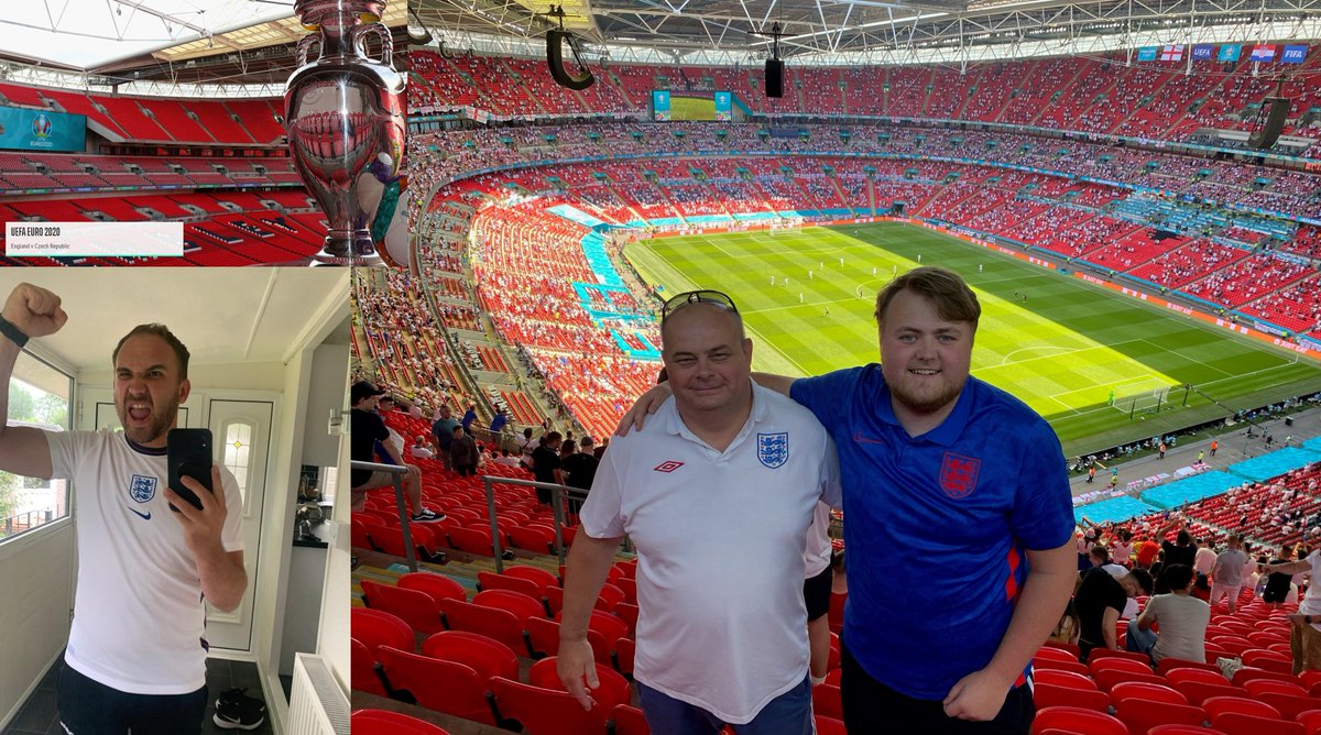 group_in2's tweet photo. ⚽️🏴󠁧󠁢󠁥󠁮󠁧󠁿 ITS GAME DAY 🏴󠁧󠁢󠁥󠁮󠁧󠁿⚽️

Here we have Coach Alex looking great in his England Shirt... We love the passion! Coach Jay and his dad at Wembley Stadium for a Croatia game - what an amazing photo 🤩 

COME ON ENGLAND, keeping our fingers crossed🤞 https://t.co/CbtPc4H89S