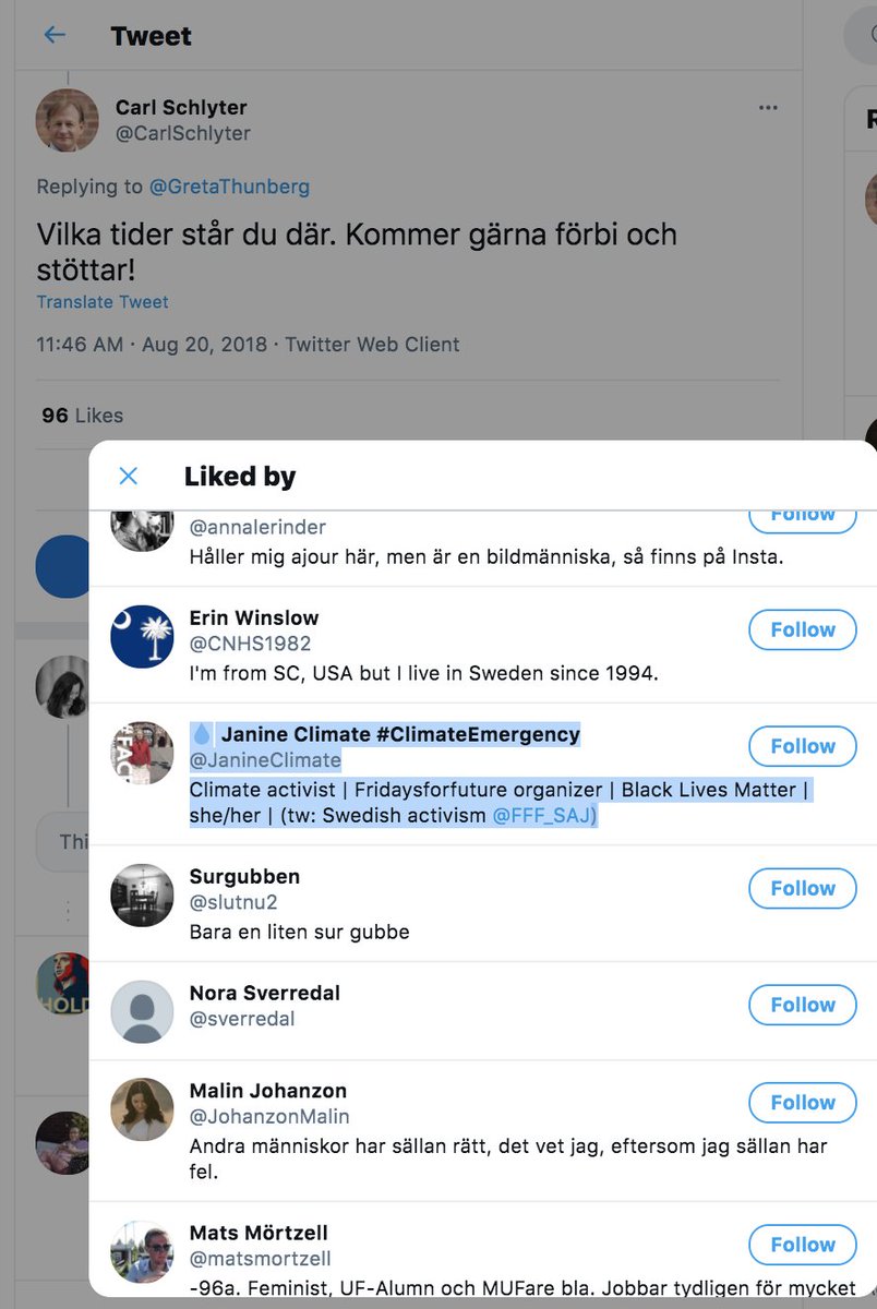 Now text differs! Search for Original!above photo for Greta by Ingmar appeared at 1pmCarl tweets at 11.46AM. Mommy Janine likes it. Greenpeace 2:39PM.And! Our 3 wise man (angels): Kevin, Kimberly, Katharine and Peter spot &promote in the night!More about Janine, Peter and: