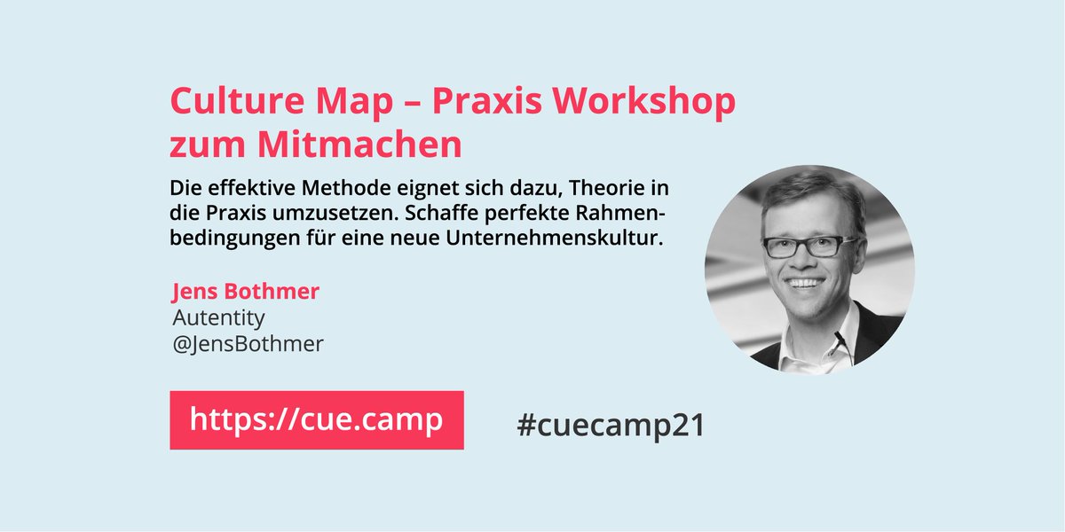 Culture Map – Praxis Workshop zum Mitmachen
von <a href="/JensBothmer/">Jens Bothmer</a>  (Inspiring the Innovators) #innovation

#lernen #unternehmenskultur #corporateculture #acm #change #wandel #transformation
#agile #Mittelstand #wiesbaden #darmstadt #frankfurt

Jetzt anmelden:
bit.ly/2SQPLUb