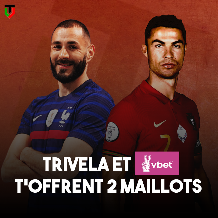 Trivela_FR's tweet photo. A l'occasion du choc Portugal - France, c'est pas un, mais DEUX maillots que vous offre @VBET_fr.

A gagner : un maillot du Portugal 🇵🇹 ET un maillot de la France 🇫🇷 (deux gagnants).

Pour participer :
➡️RT ce tweet
➡️Follow @Trivela_FR + @VBET_fr 

VBet : https://t.co/ku1SuLtdJq https://t.co/xAludL0pyW