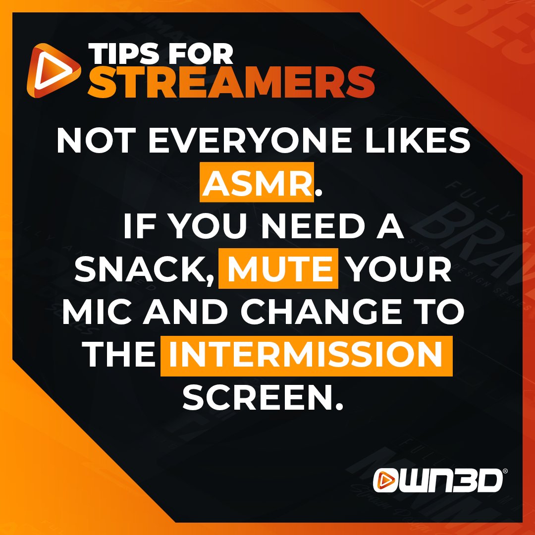 OWN3D's tweet photo. Even though there seems to be some now free front spots in the ASMR section available, it's not a clever idea to provide some ASMR while playing games. 🤣
#StreamTip #TipForStreamers #TuesdayTip https://t.co/9PrILw8kNL