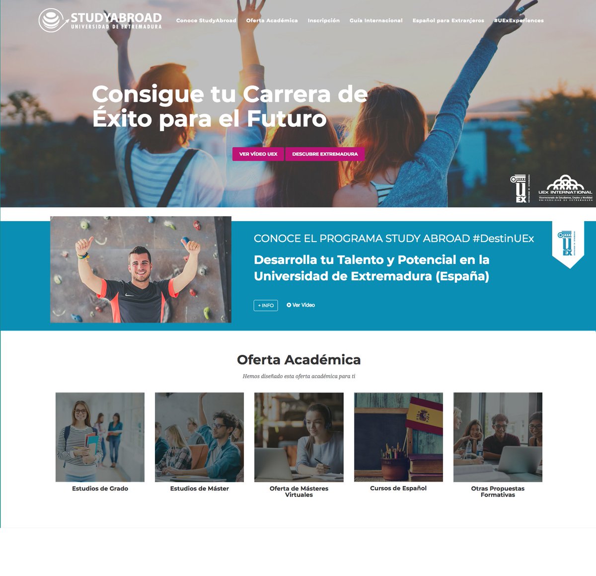 UExStudyAbroad's tweet photo. El próximo curso, te esperamos en la UEx (España)✨🌍
Si quieres venir a estudiar a España, elige alguna de nuestras ofertas académicas y vive una experiencia inolvidable 😉
✔Estudios de Grado
✔Estudios de Máster
✔Másteres Online

Y mucho más...
▶ https://t.co/QQcSJMcwqQ https://t.co/TEUgkrO5TO