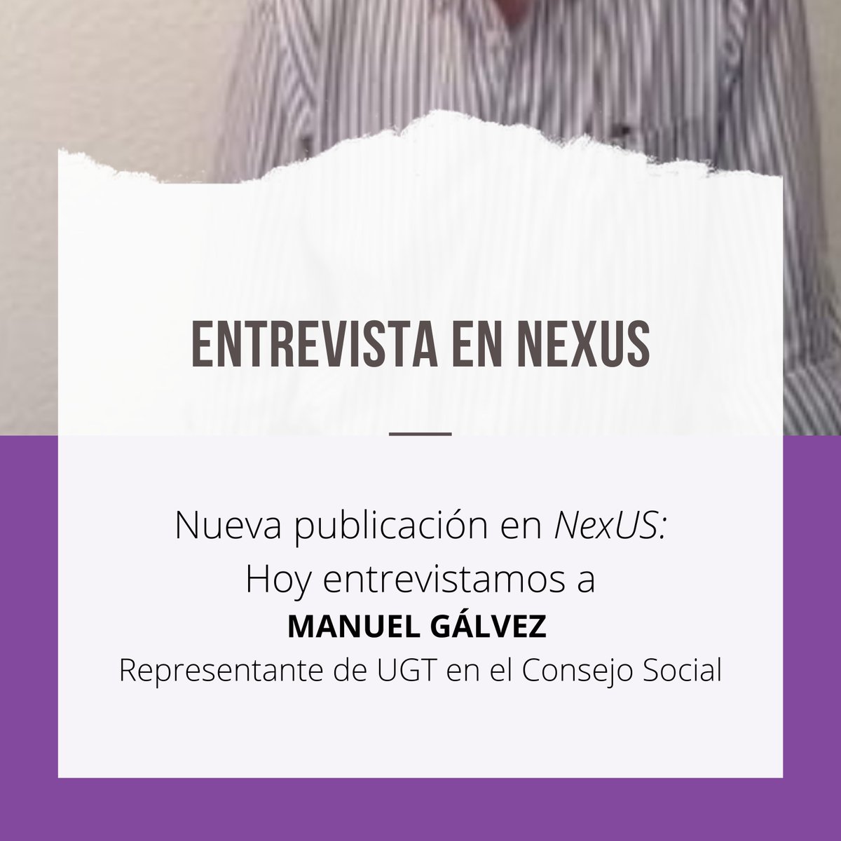 ConsejoSocialUS's tweet photo. Buenos días #martes ☀️

¡Hoy os traemos una nueva entrega de #NexUS!

Nuestros chicos entrevistaron a Manuel Gálvez, representante de @ugtsevilla en el #csusb 

⬇️Puedes leerla completa aquí⬇️: 
https://t.co/y0PywDKl2q https://t.co/33KL4nzNJq