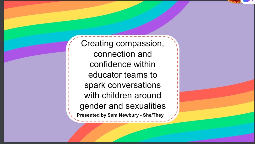 QueerEdWithSam's tweet photo. Working hard on my presentation for #ECAconference Can't wait to start unpacking #teachingoutsidethebinary with #earlychildhoodeducators.
Do you think I have enough rainbows?
#genderdiversity #queerperspectives https://t.co/nwxw5xwBAA https://t.co/giU8knqA1i