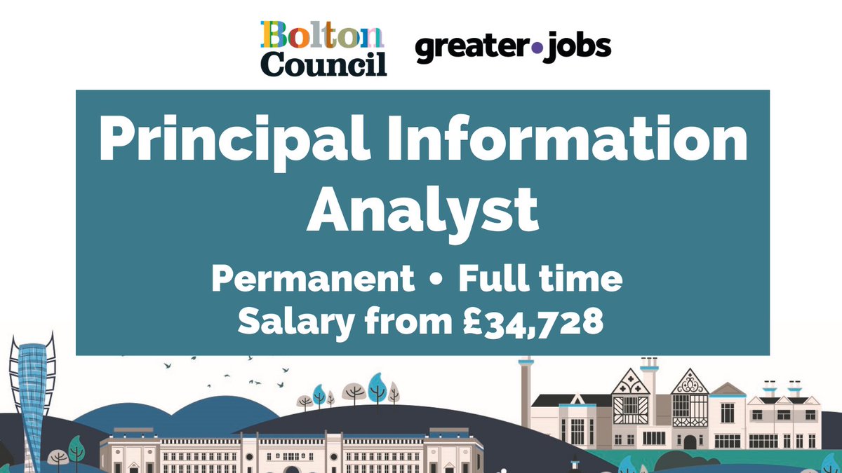 greater.jobs (@greater_jobs) on Twitter photo A fantastic opportunity is currently available <a href="/boltoncouncil/">Bolton Council</a> for a passionate & enthusiastic Principal Information Analyst!
You will manage a small team of analysts to provide high quality analysis, intelligence and spatial data to managers and staff.
ow.ly/LApG50FfKkm A fantastic opportunity is currently available <a href="/boltoncouncil/">Bolton Council</a> for a passionate & enthusiastic Principal Information Analyst!
You will manage a small team of analysts to provide high quality analysis, intelligence and spatial data to managers and staff.
ow.ly/LApG50FfKkm