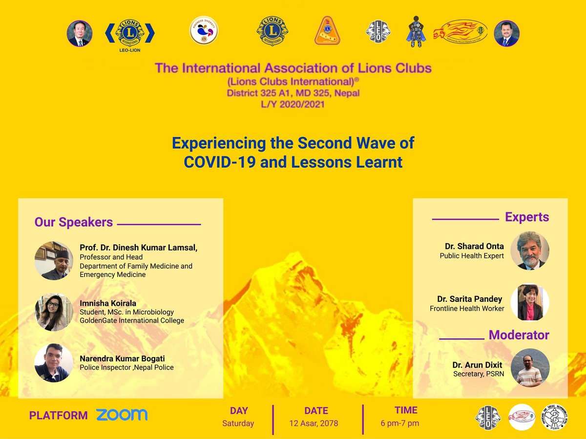 KtmLeos's tweet photo. After a successful experience sharing session during the first wave of COVID-19, we are organizing a similar program for the second wave on Saturday, June 26, 2021. https://t.co/wqWFlEPrbd