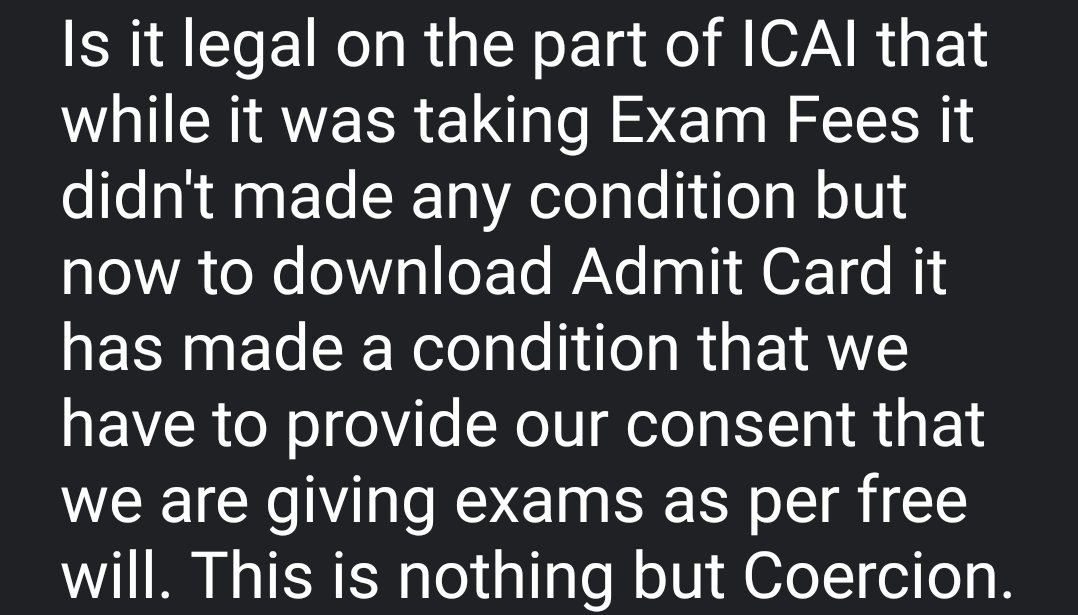 gr8agrahari's tweet photo. Quote Retweet so it reaches maximum.😡 @anubha1812 whats your take on this? #icai #icaiexam #icaiexampostpone #ICAI_Be_Sensitive #icaiexamspostponement #ICAIwithStudents #ICAI_CONDUCT_ONLINE_EXAMS #ICAI_KA_DHOKHA #JUSTICEFORCA_STUDENTS #modijinoofflineexams #modijinoofflineexams https://t.co/QkJf8spXlj