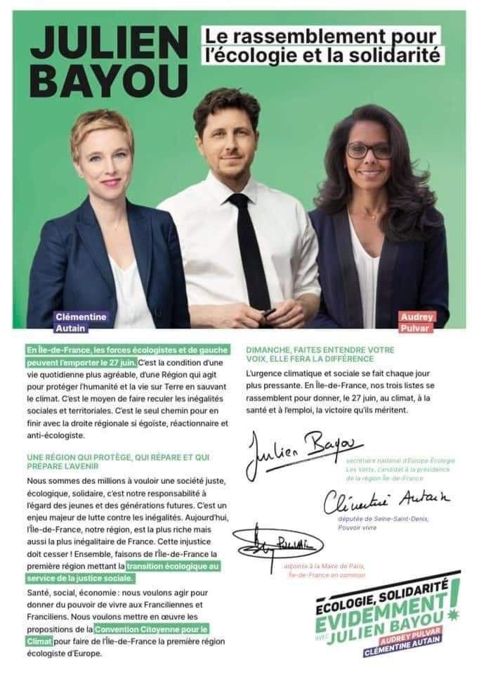idf_encommun's tweet photo. 🌱🌺 La Gauche est rassemblée pour l'écologie et la solidarité ! 

Avec nos partenaires, nous porteront un projet de transition écologique et de justice sociale.

👇 Retrouvez la profession de foi du second tour des #Regionale2021, RDV le 27 juin #EcologieSolidarite https://t.co/xGUdRb3ntQ