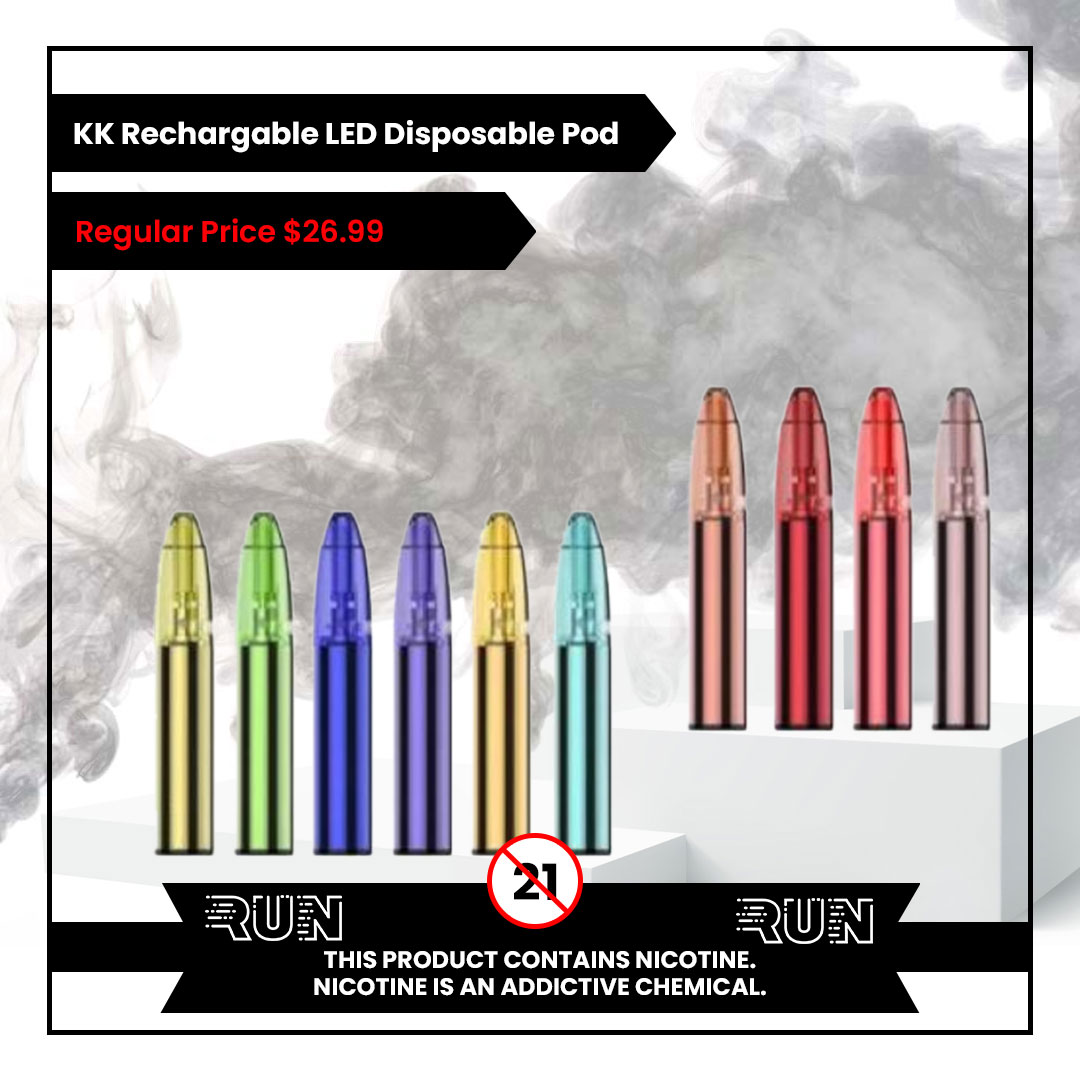 RunVapor's tweet photo. The #KK_LED is a #Disposable_Device designed with a LED and comes packaged as a disposable unit and 5000 puffs. #Pods can be used for 5 times.
To know more, visit: https://t.co/wE119i3Ct2

⚠Warning: The products may use with content contains nicotine. Nicotine is an addictive https://t.co/NvJrQzLy9t