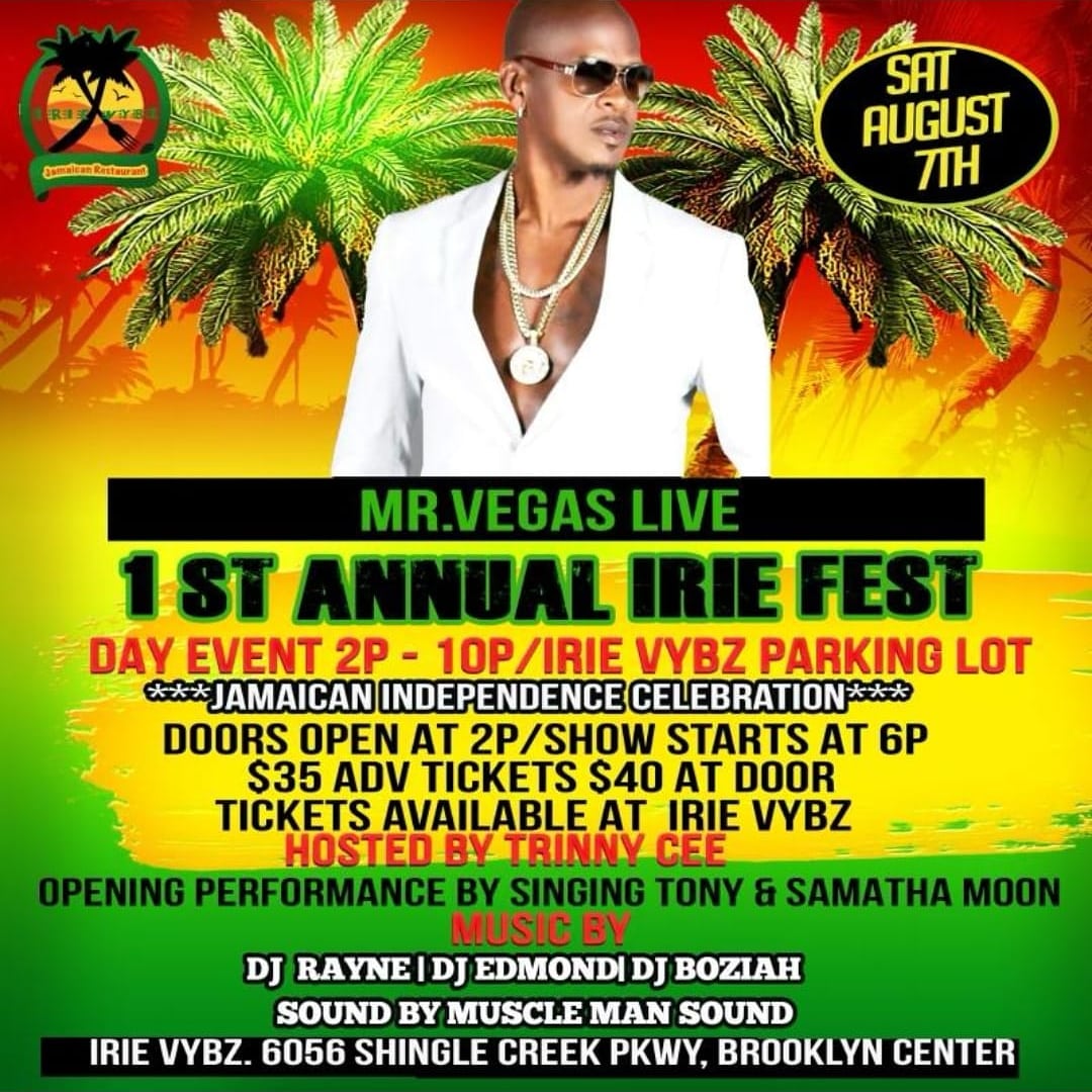 mrvegasbookings's tweet photo. My Story Summer Tour!!!
@mrvegasmuisc will be performing live at the 1st annual Irie Fest on Saturday, August 7th in Minneapolis MN!!
#mrvegas #mystorysummertour #mrvegaslive #mrvegasperforms https://t.co/7Nqsy6h5v4
