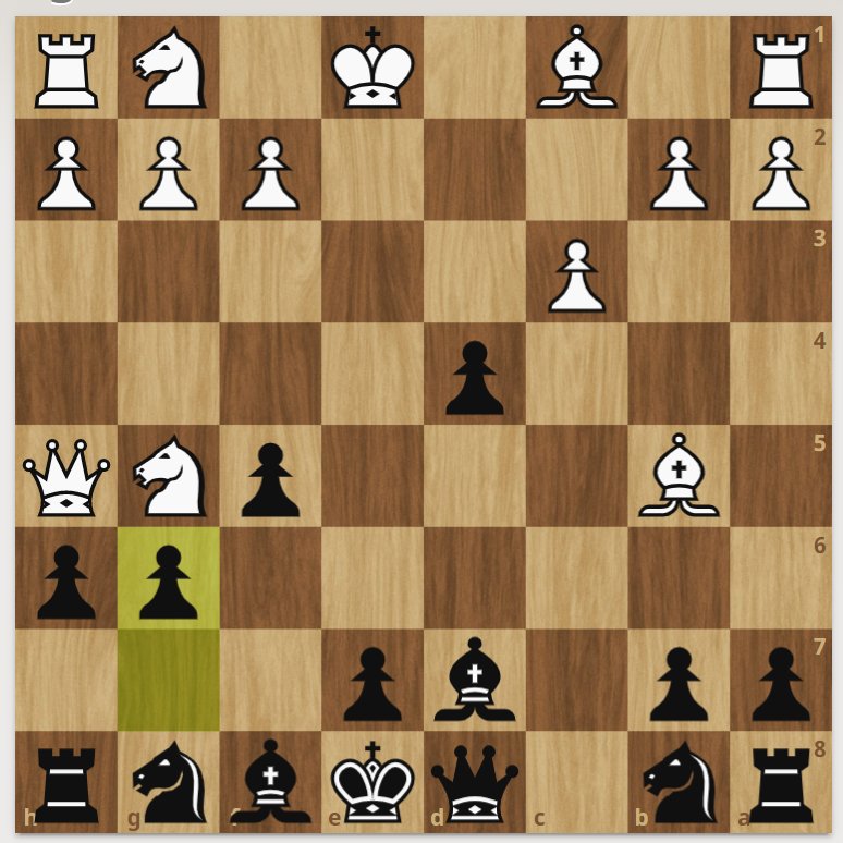 Bonjour, <a href="/ClasseLautard/">Classe de M LAUTARD</a> <a href="/QuotiChess/">QuotiChess 🐘</a>  pour notre déplacement du jour nous bougeons notre pion en G6.
7. g6
Vous avez plus tôt bien joué. A très bientôt.