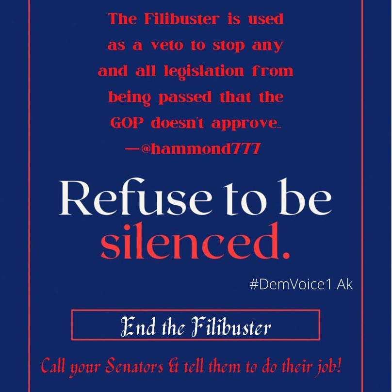 ScottsHusband's tweet photo. The filibuster is like what kids do on a playground when they don’t like the rules #EndTheFilibusterNow #DemVoice1 https://t.co/r3Z0fJtbzO