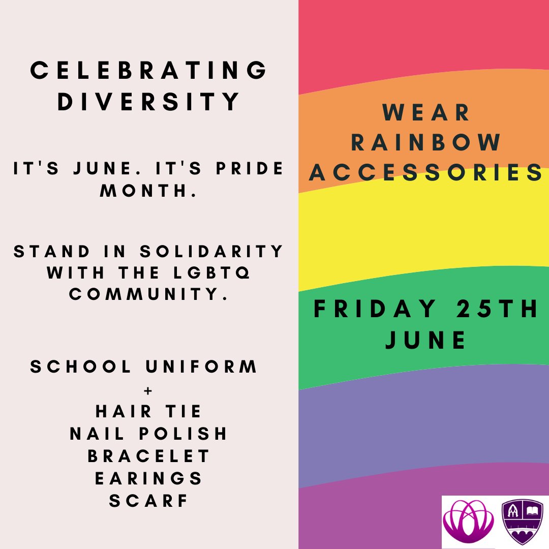 WellbeingChs's tweet image. @ChertseyHigh Let's all get colourful this Friday to celebrate the end of Pride month 🌈💕🙌