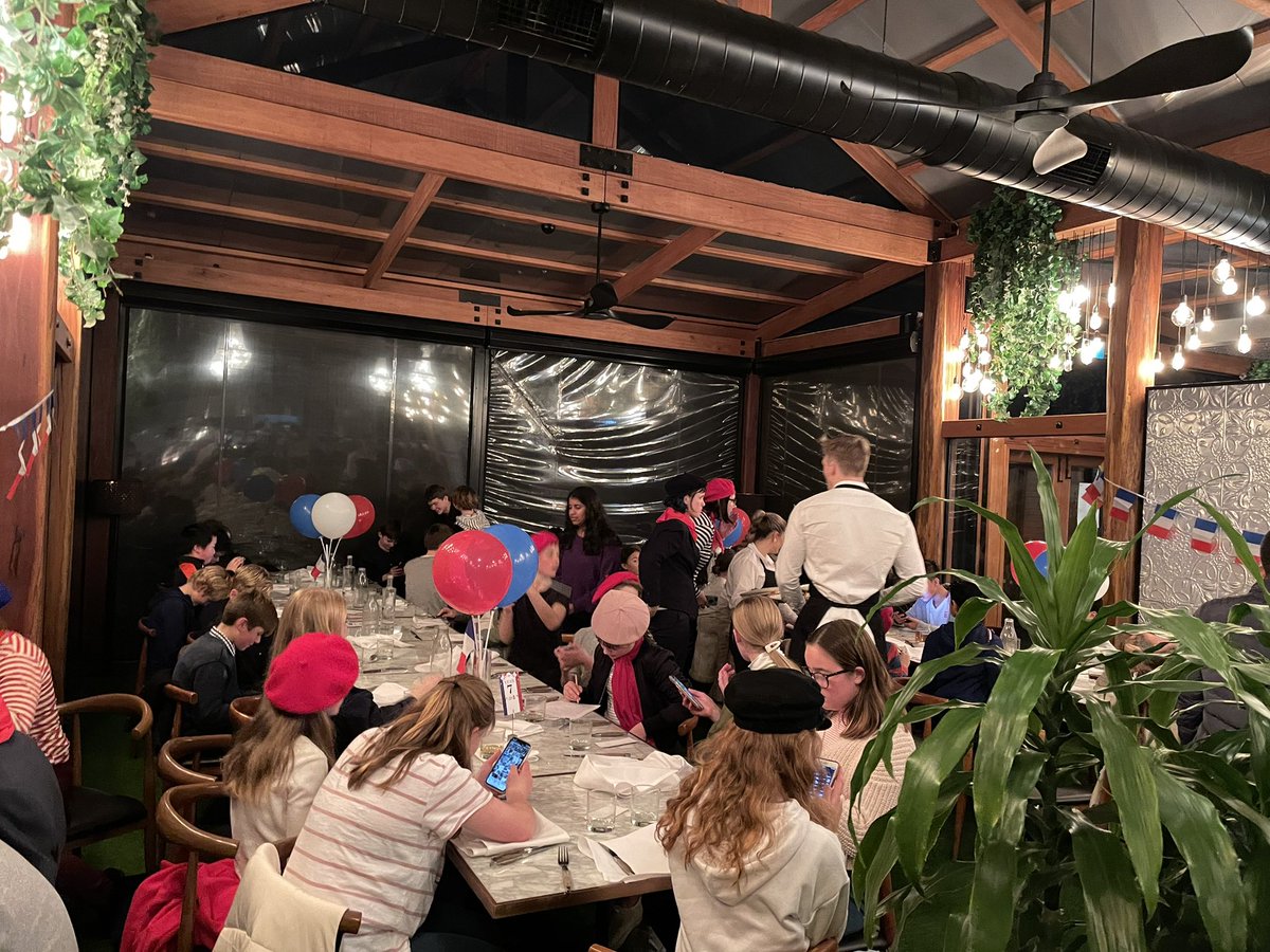 JAGarrick's tweet photo. Tres chic et fantastique for the @CanberraGrammar French Night at @pialligoestate. A huge turnout, magnificent food, superb company and not a stereotype or cliche in sight! Congrats to #CGSLanguages! https://t.co/0nogyoK4Fm