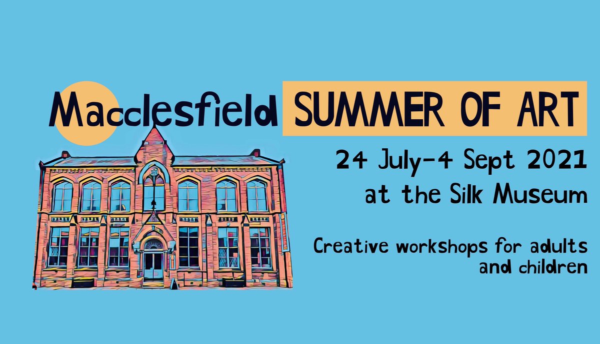 silkmuseummacc's tweet photo. Excited to announce the #Macclesfield Summer of Art at the Silk Museum! Creative workshops—drawing, printing, writing, drama, music, clay—in our beautiful buildings. More details soon. 
Artists who'd like to run a workshop please submit a proposal here: https://t.co/Evmo92Q8rA https://t.co/NSGl1Sb3gq