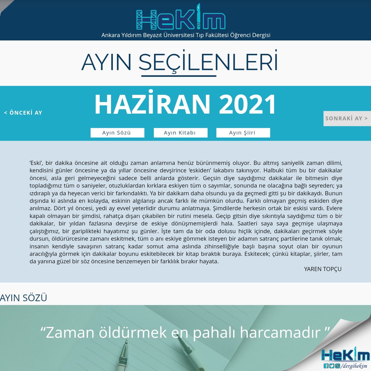 DergiHeKim's tweet photo. Haziran ayının seçilenleri sizlerle! Aşağıdaki link üzerinden bu ayın seçilen içeriklerine ulaşabilirsiniz. 

https://t.co/2b2GnUPk3t https://t.co/Ob2BoId6AL